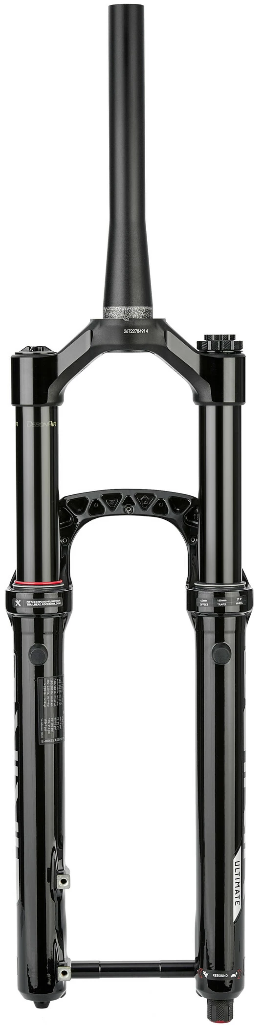 RockShox Lyrik Ultimate Charger 3 RC2 Affjedringsgaffel 27,5" Boost 140 Mm 44 Mm DebonAir+ Tilspidset, Sort - Billede 3
