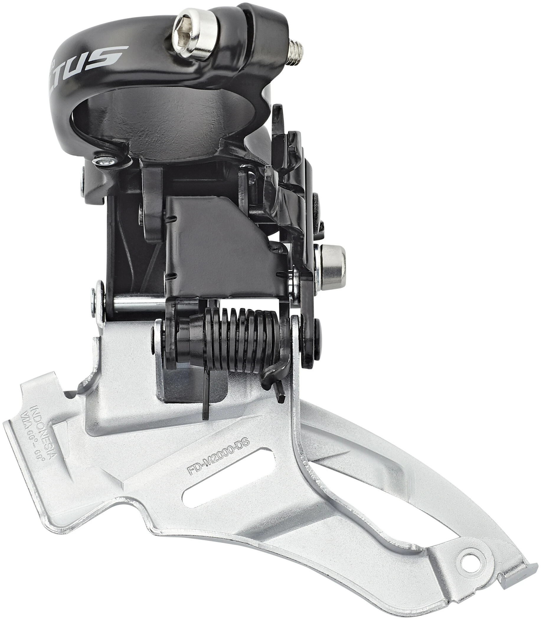 Shimano Altus FD-M2000 Forskifter 3x9-speed Down Swing Klemme Høj, Sølv/sort - Billede 2