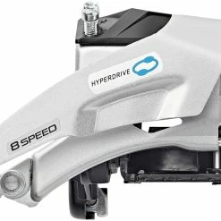 Shimano Altus FD-M315 Frontskifter 2x7 / 8-trins Top Swing Clamp Deep Dual-Pull, Sølv/sort