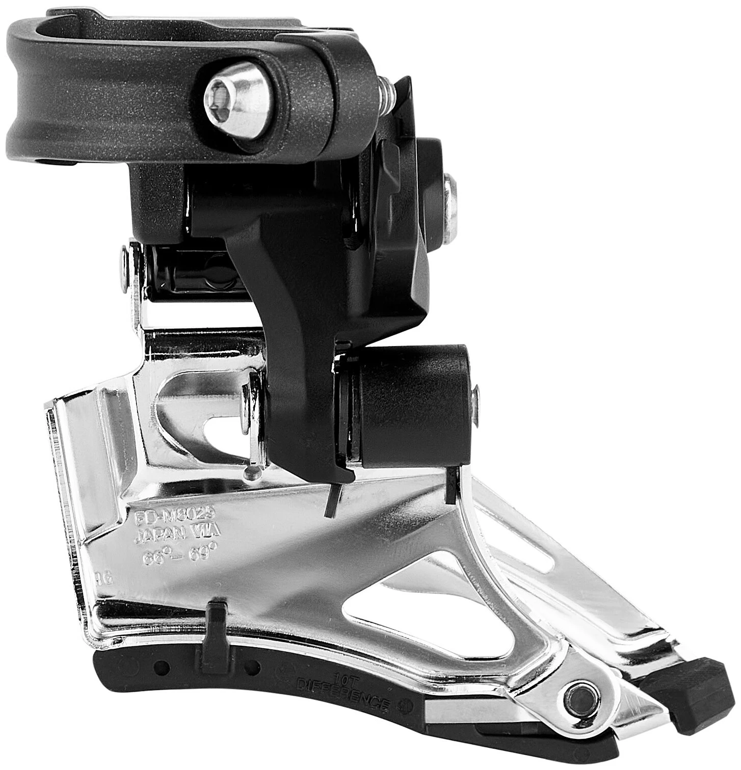 Shimano Deore XT FD-M8025 Forskifter 2x11-speed Forskifter Dual Pull, Sort/sølv - Billede 2