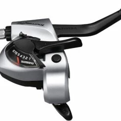 Shimano Tourney TX ST-TX800 Gearhåndtag Sæt Til V-Brake Højre 8-speed, Sølv/sort